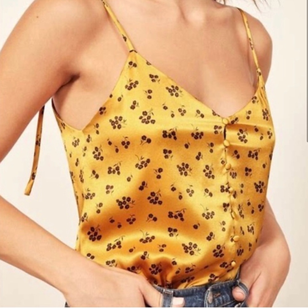 Reformation NWT 100% silk Alice Tie Strap Cami Tank